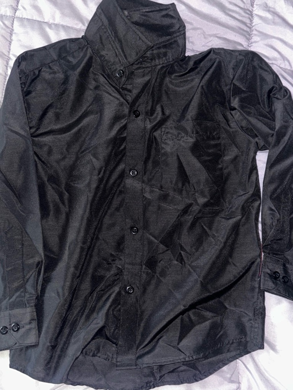 Men's Black Button-Down Shirt Jacket